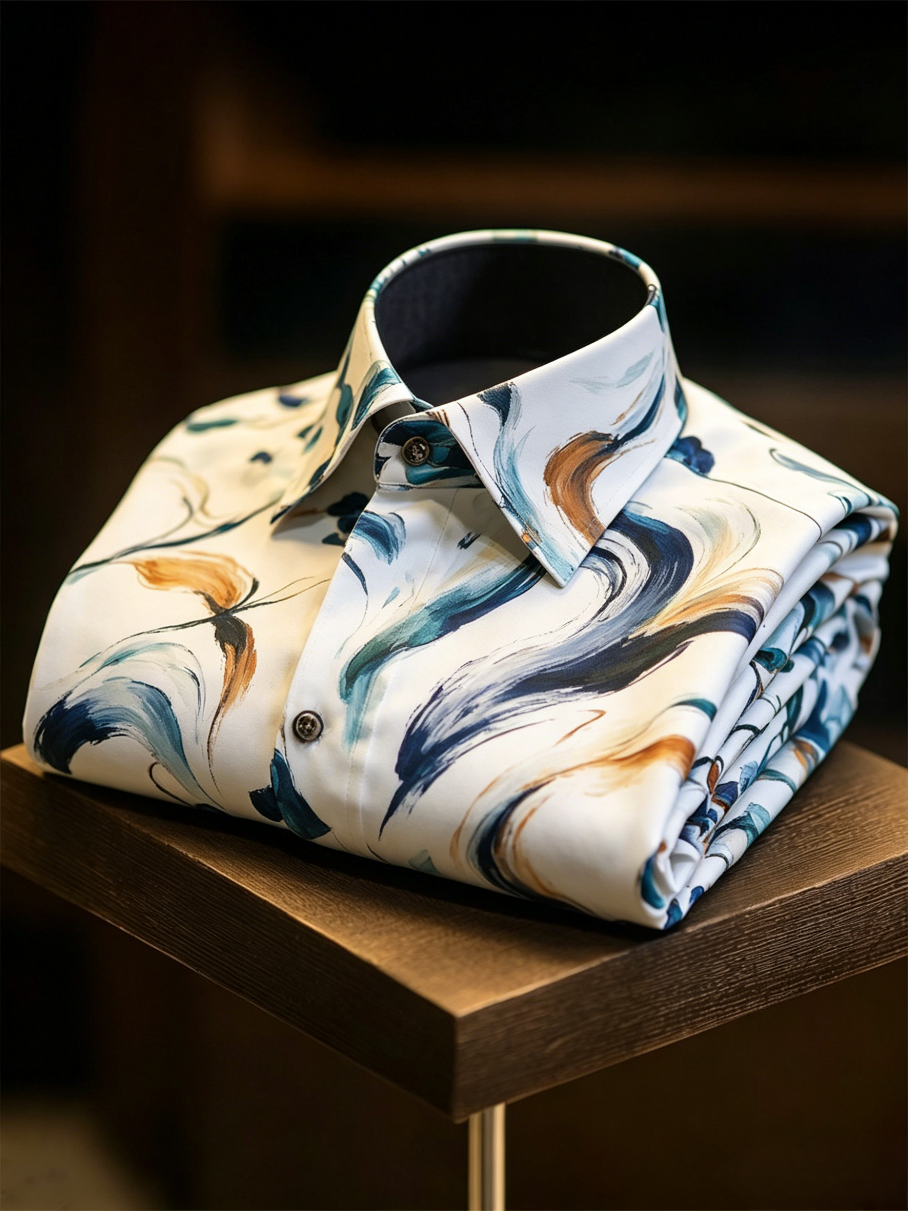 Luxurious and high-end Men's stand collar shirt floral patterns