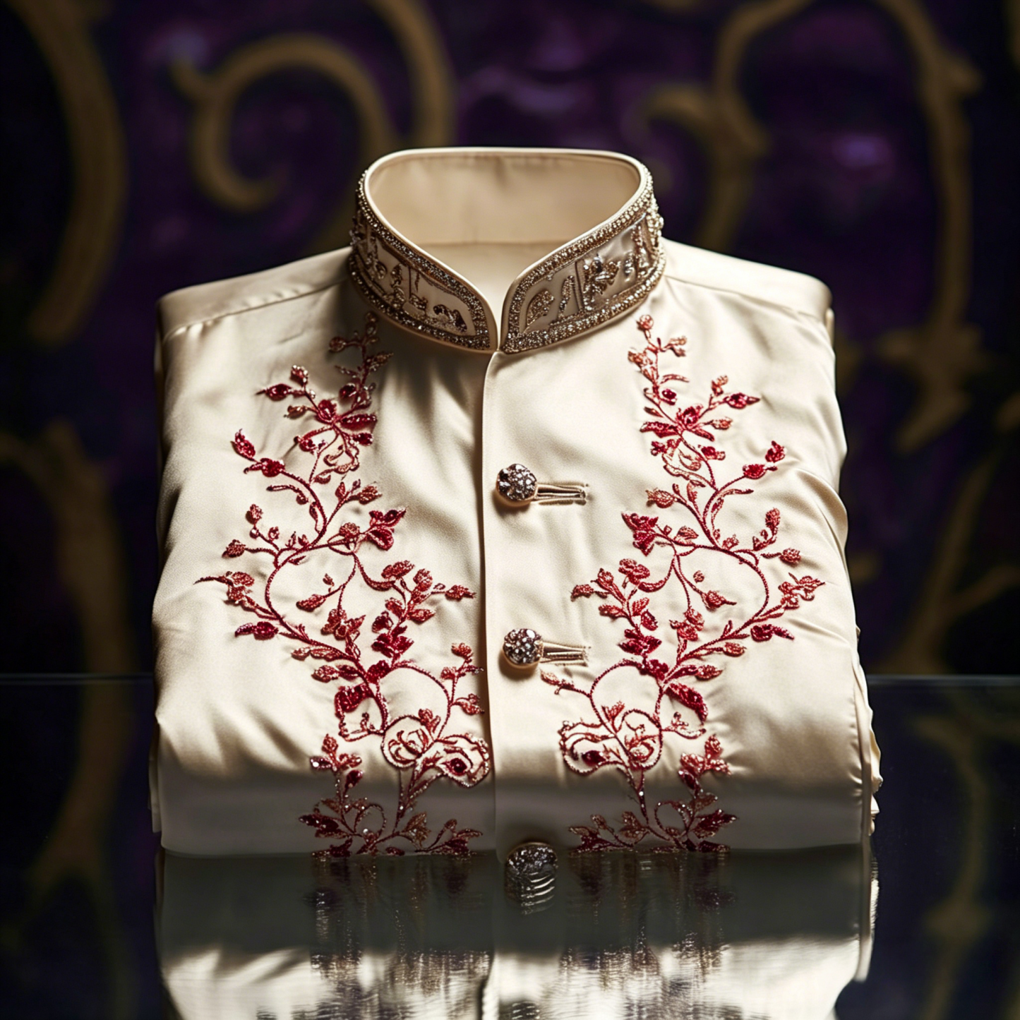 Luxurious and high-end Men's stand collar shirt floral patterns