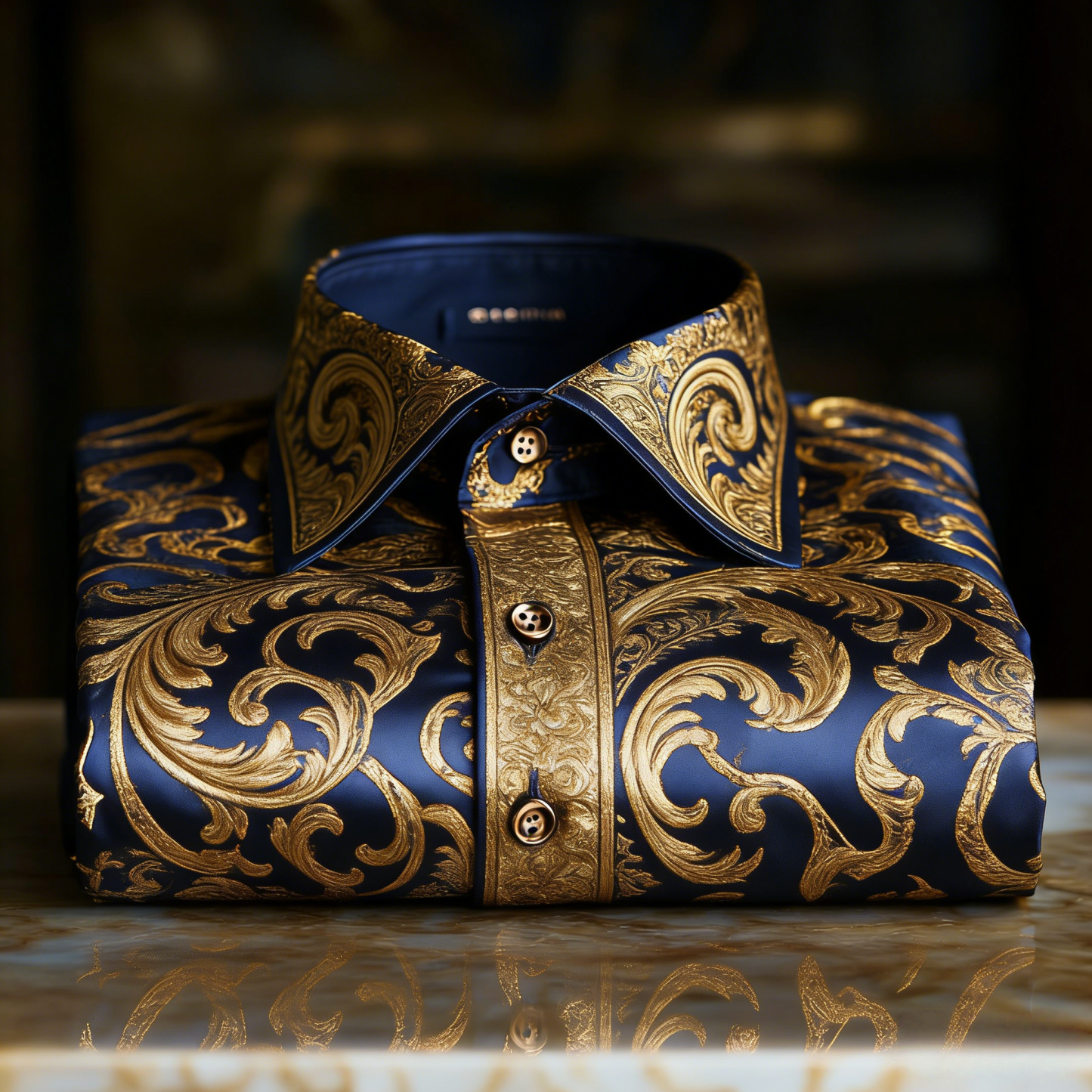 Luxurious and high-end Men's stand collar shirt floral patterns