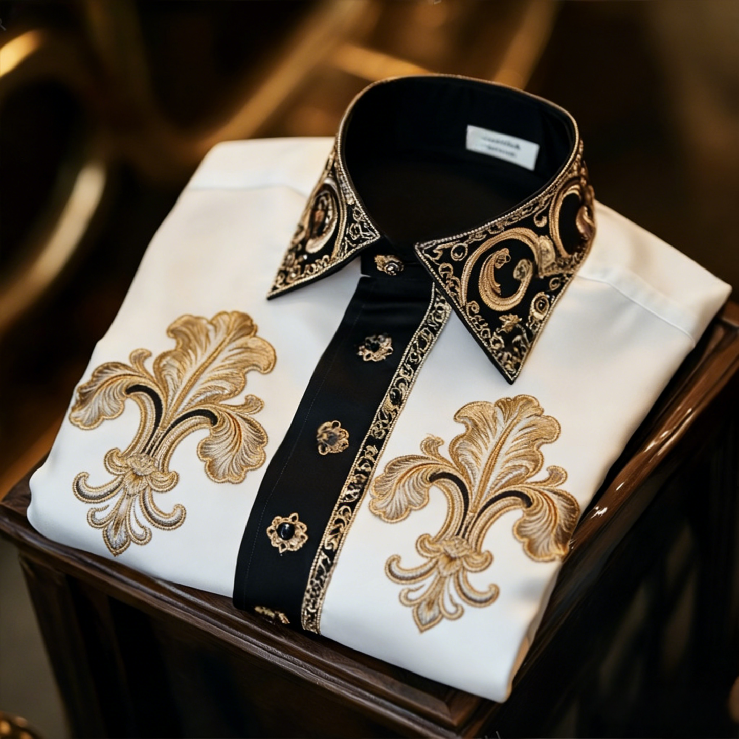 Luxurious and high-end Men's stand collar shirt floral patterns