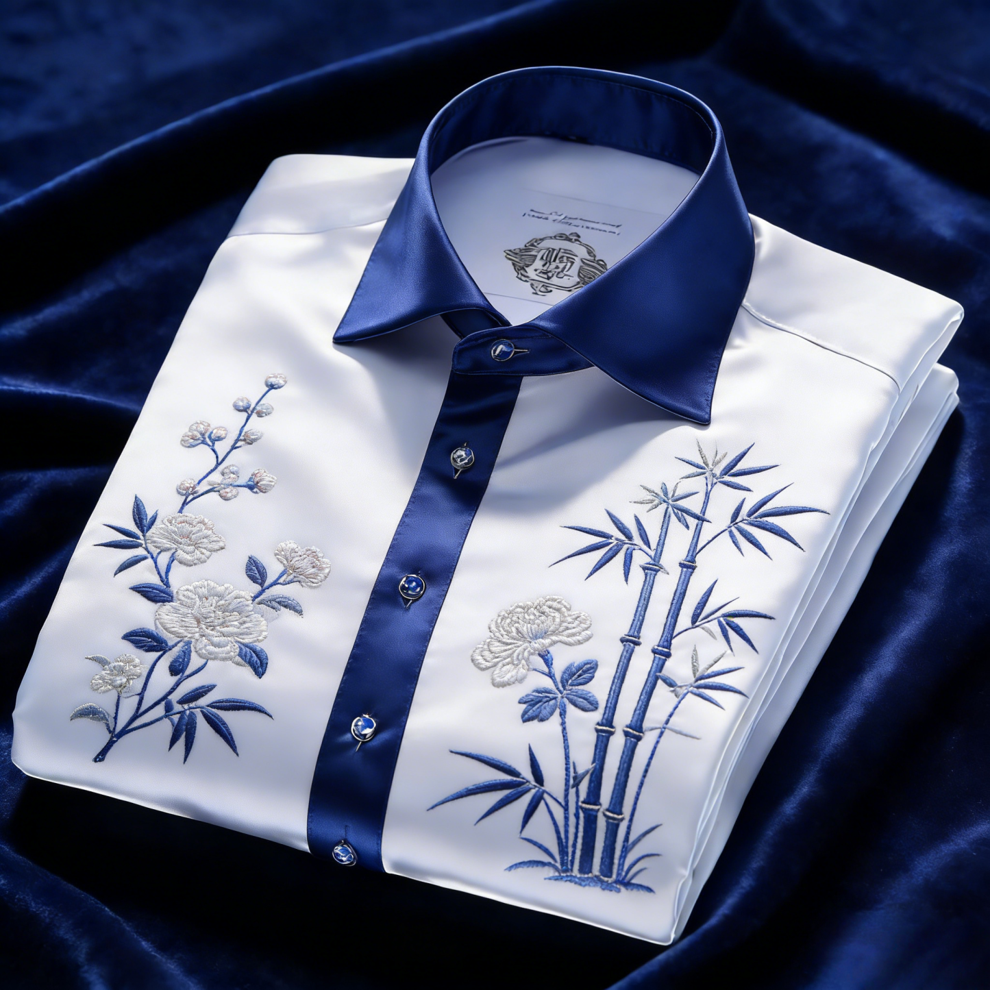 Luxurious and high-end Men's stand collar shirt floral patterns