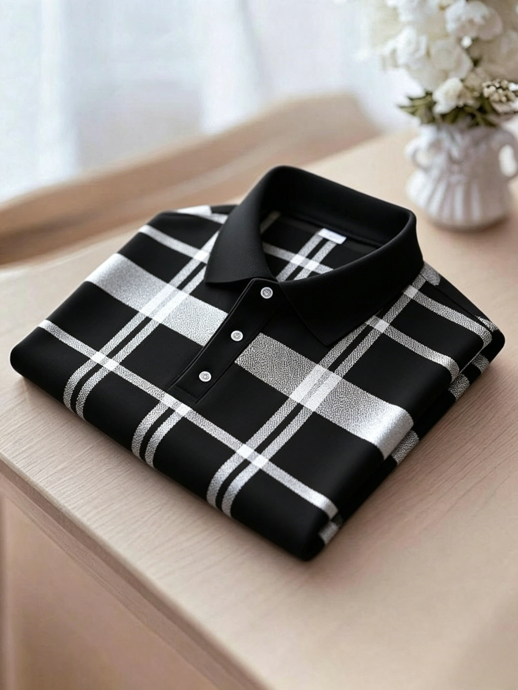 Men's Business Button-Down Short Sleeve Polo Shirt