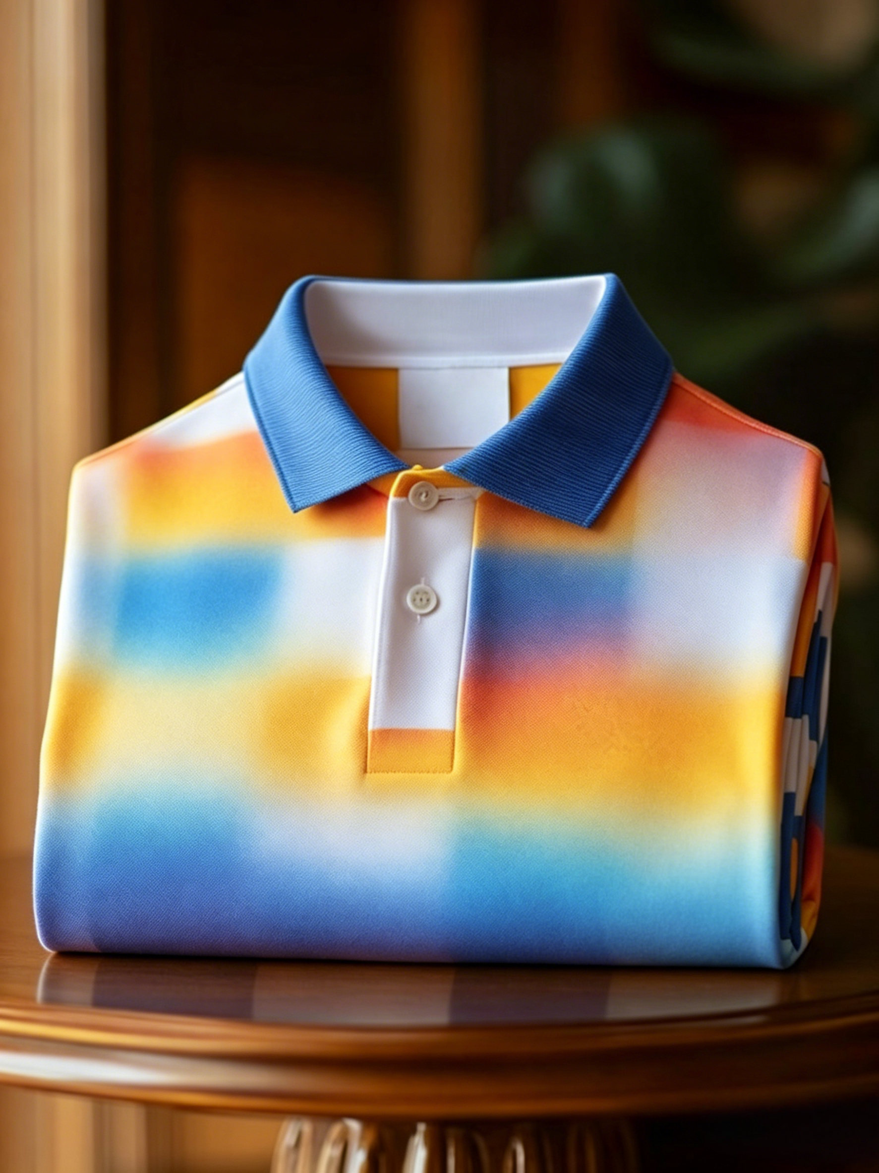 Men's Business Button-Down Short Sleeve Polo Shirt