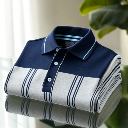 Men's Business Button-Down Short Sleeve Polo Shirt