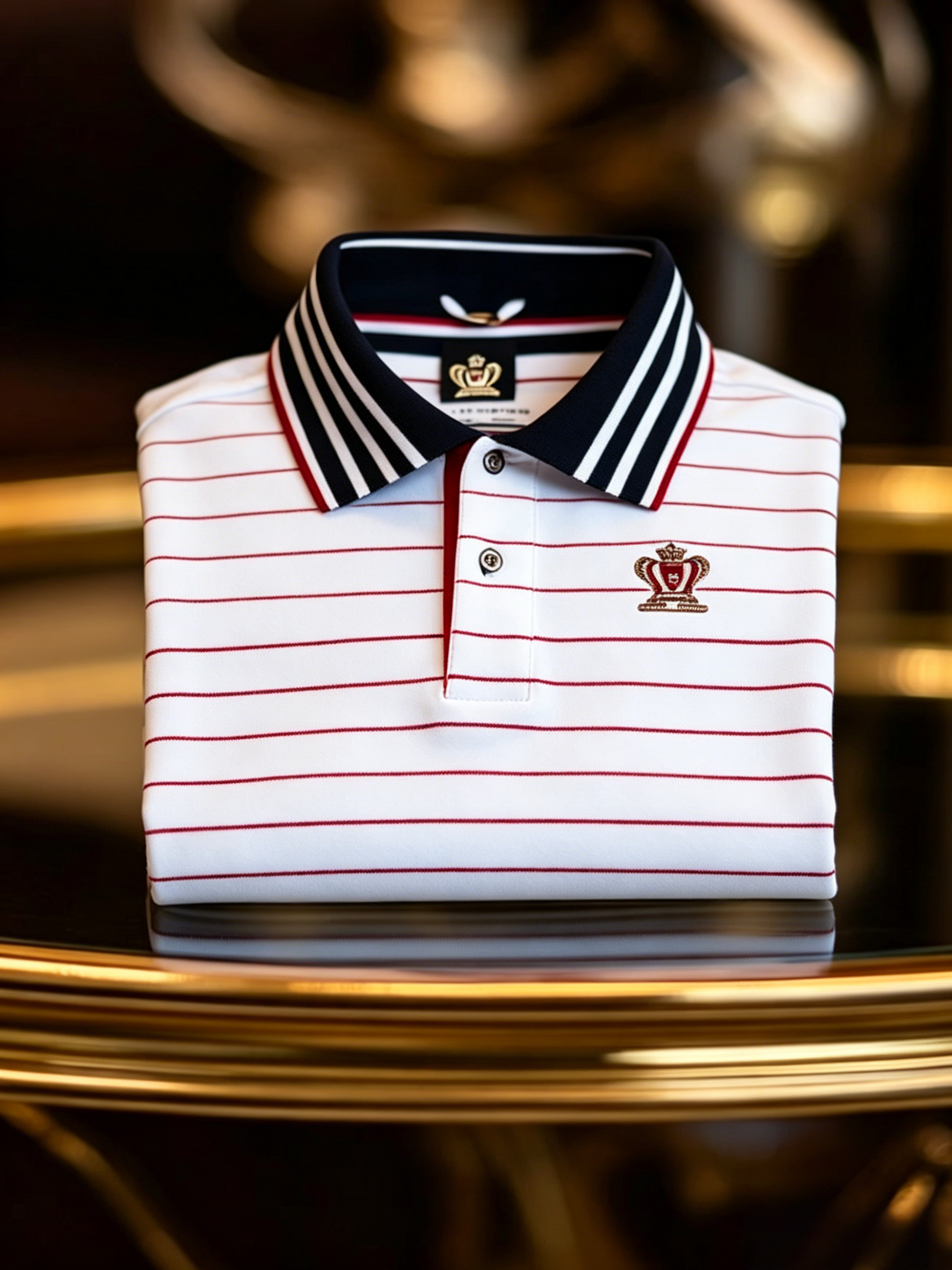 Men's Business Casual Color Block Stripe Button Short Sleeve Polo Shirt