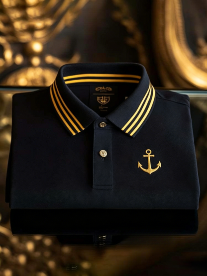 Men's Business Button-Down Short Sleeve Polo Shirt