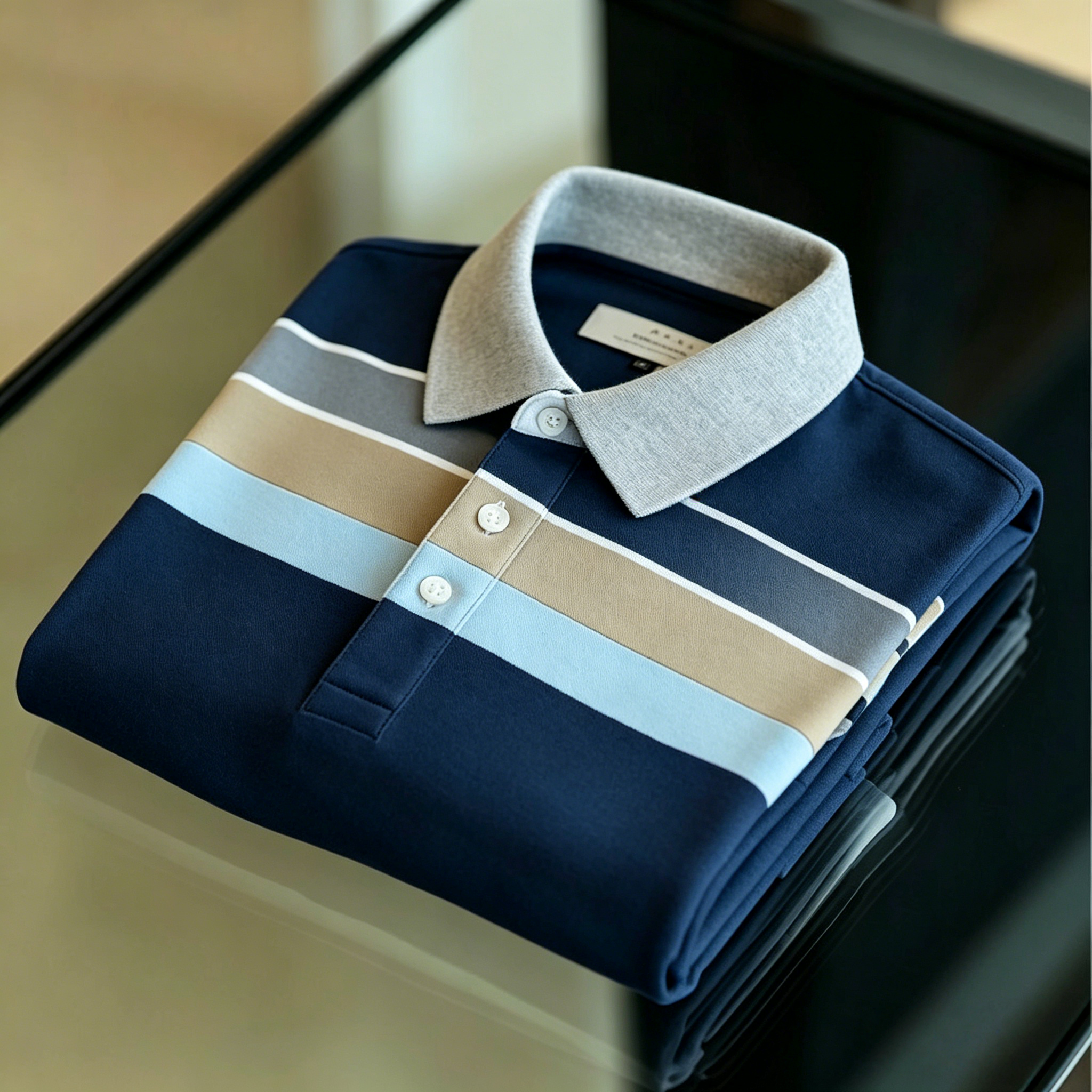 Men's Business Button-Down Short Sleeve Polo Shirt