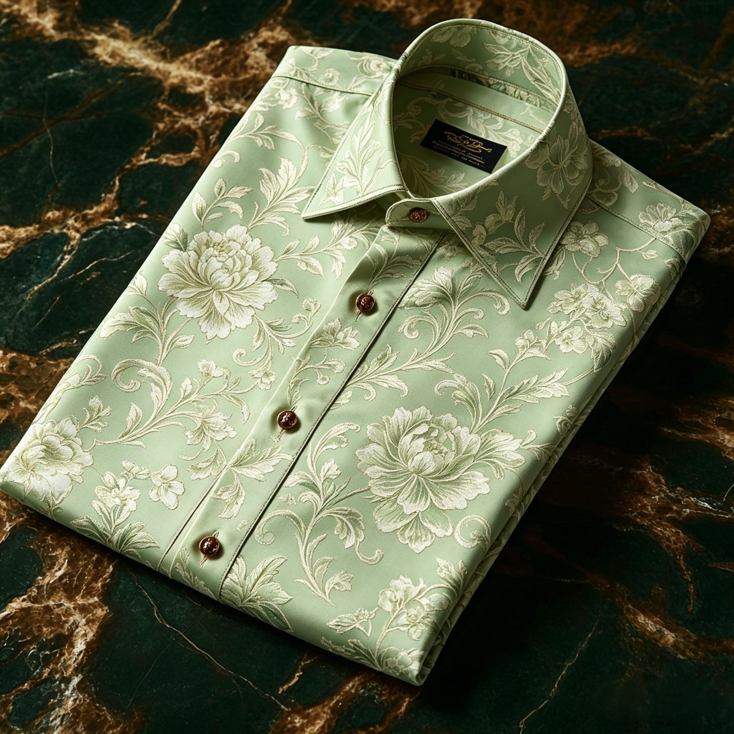 Luxurious and high-end Men's stand collar shirt floral patterns