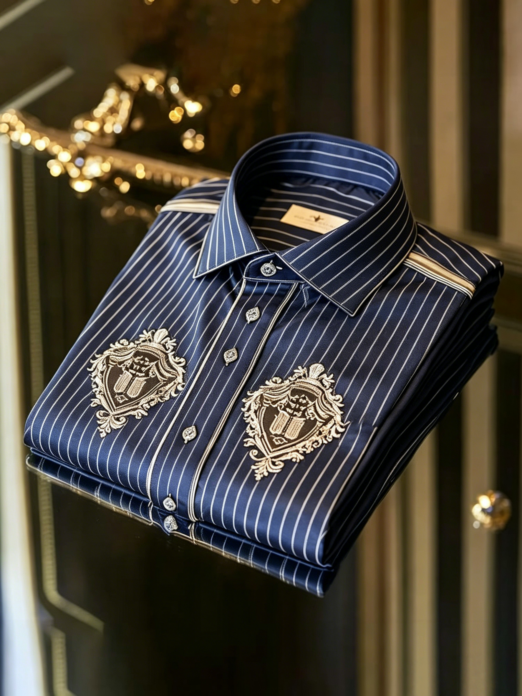 Luxurious and high-end Men's stand collar shirt floral patterns