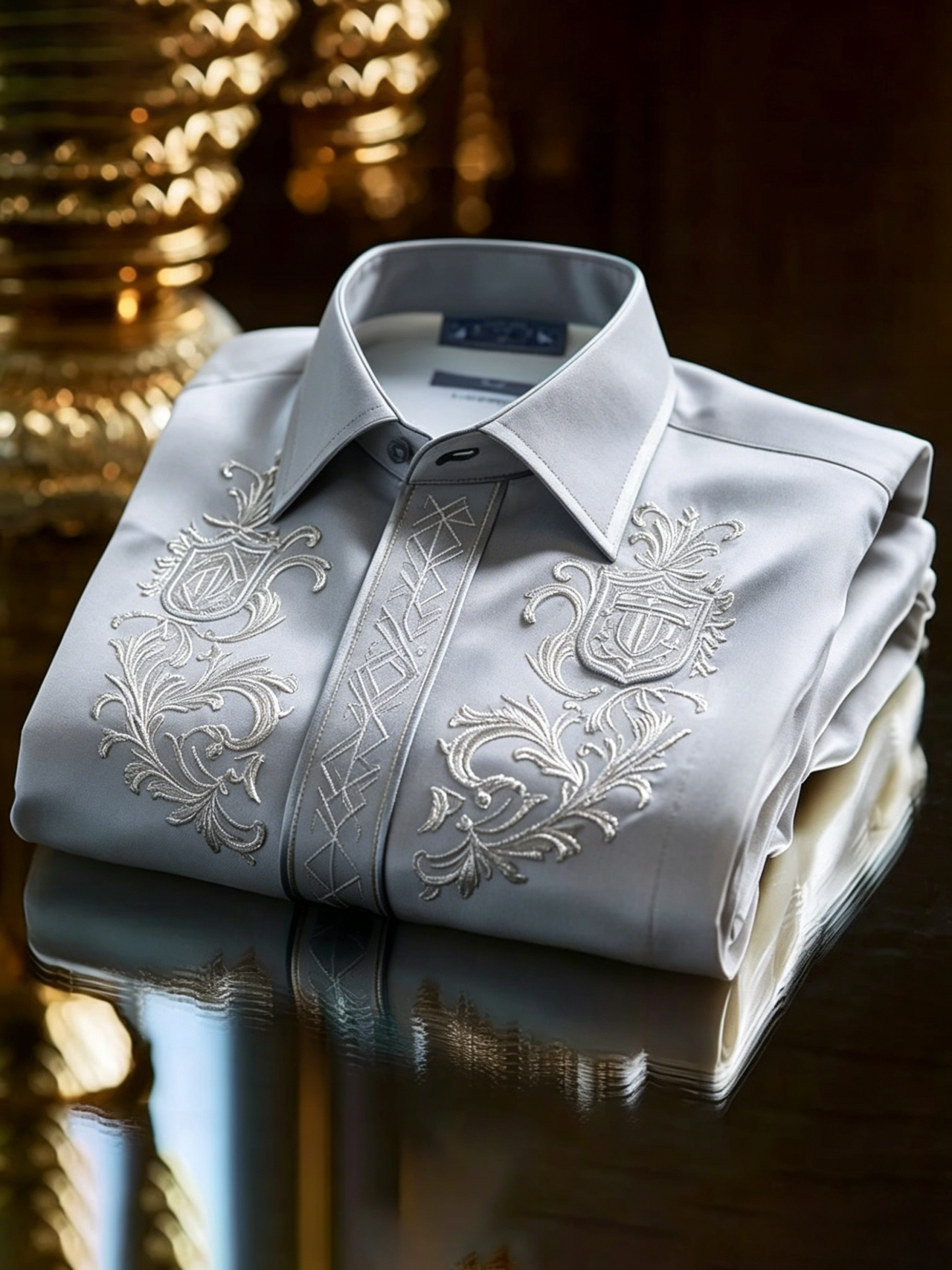 Luxurious and high-end Men's stand collar shirt floral patterns