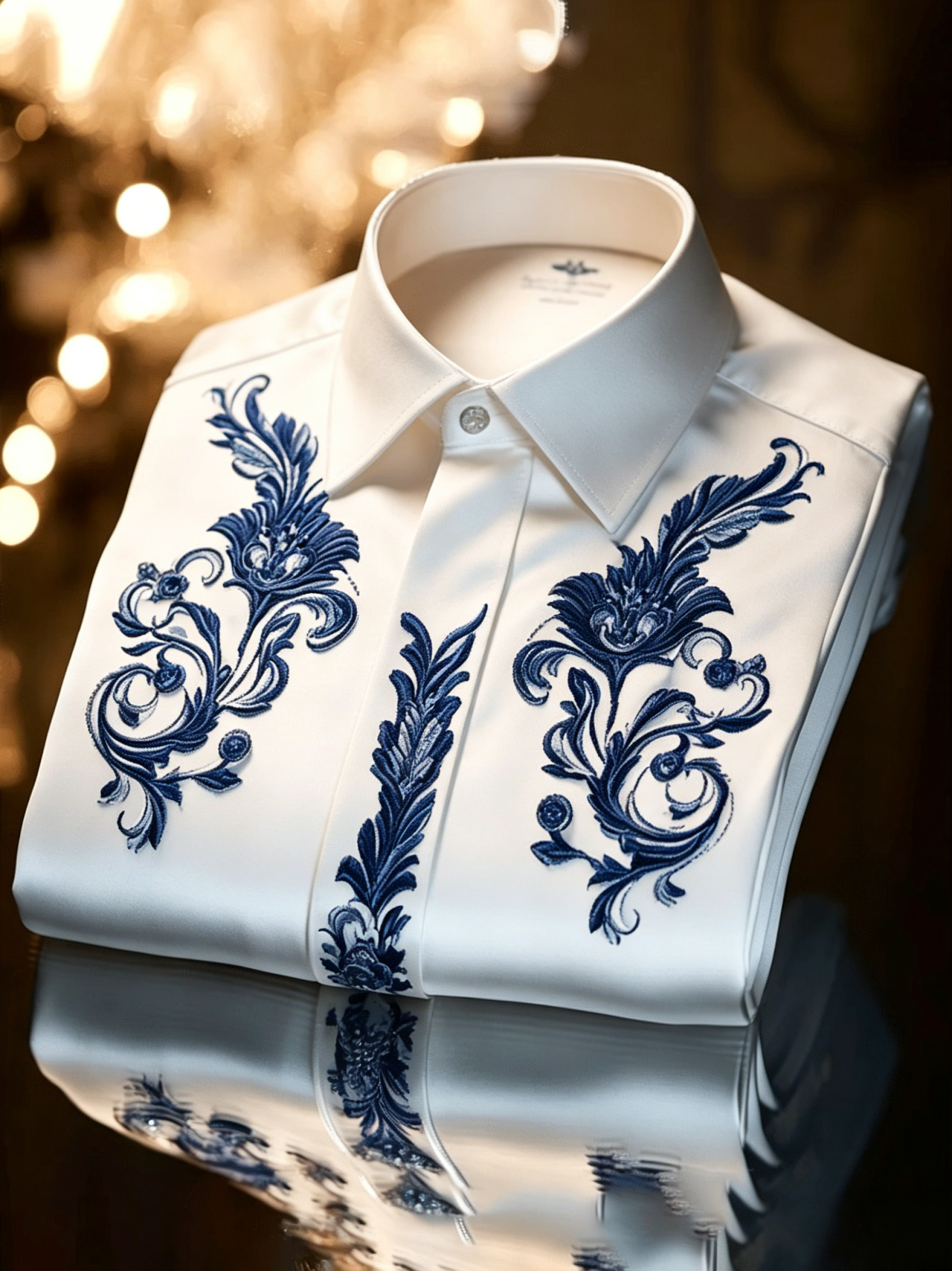 Luxurious and high-end Men's stand collar shirt floral patterns