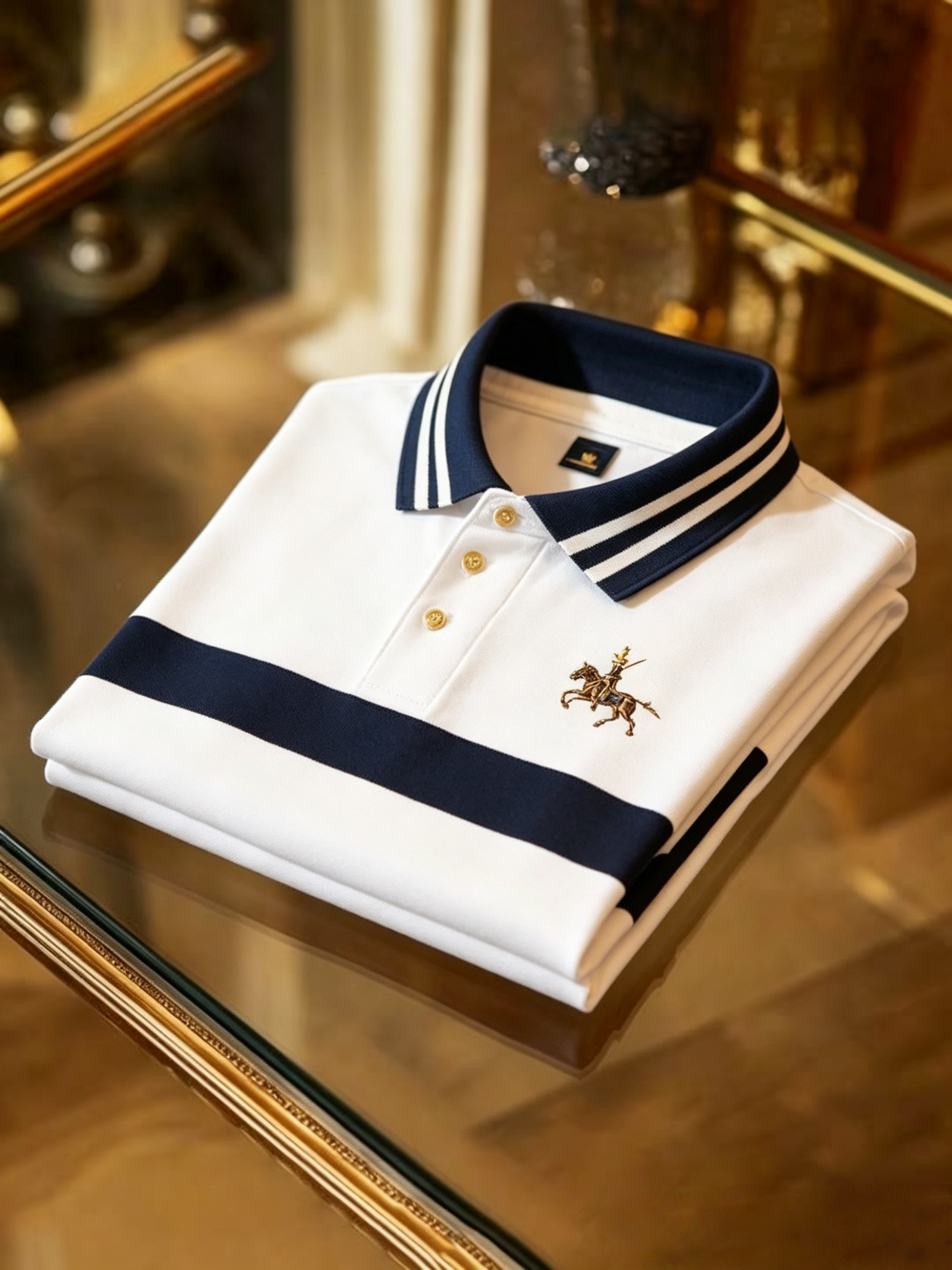 Men's Business Button-Down Short Sleeve Polo Shirt