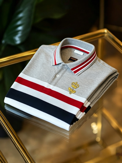 Men's Business Button-Down Short Sleeve Polo Shirt