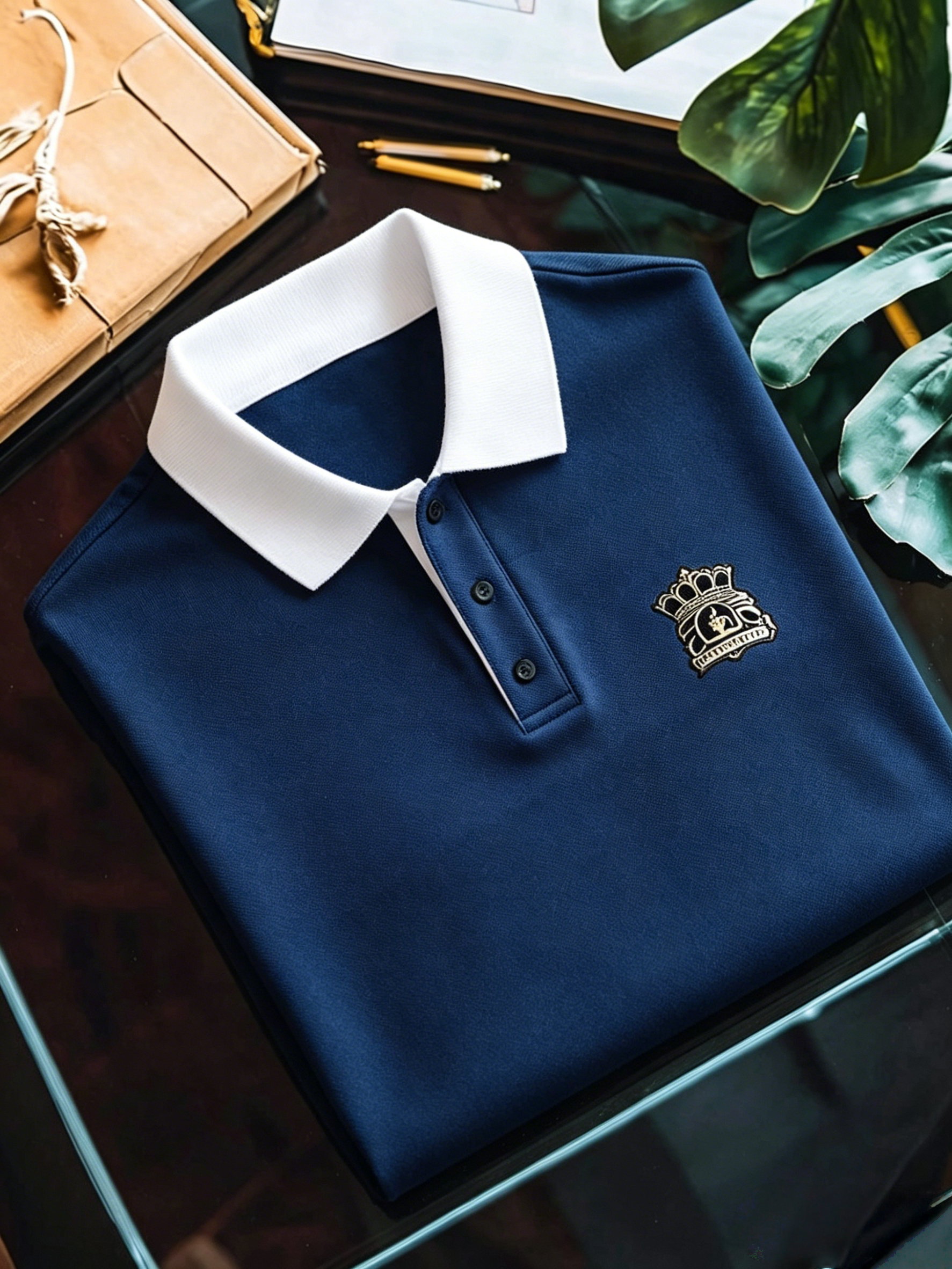Men's Business Button-Down Short Sleeve Polo Shirt