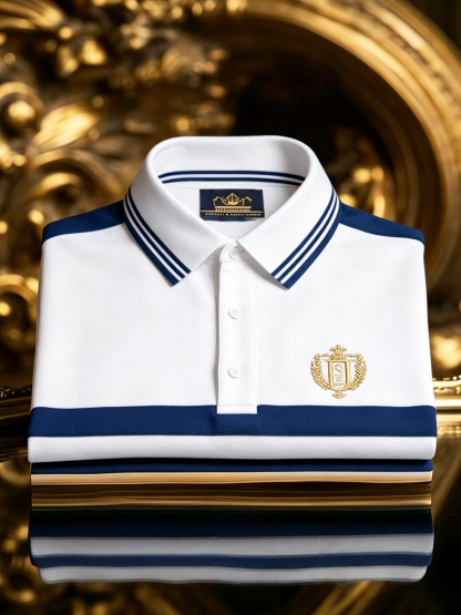 Men's Business Button-Down Short Sleeve Polo Shirt