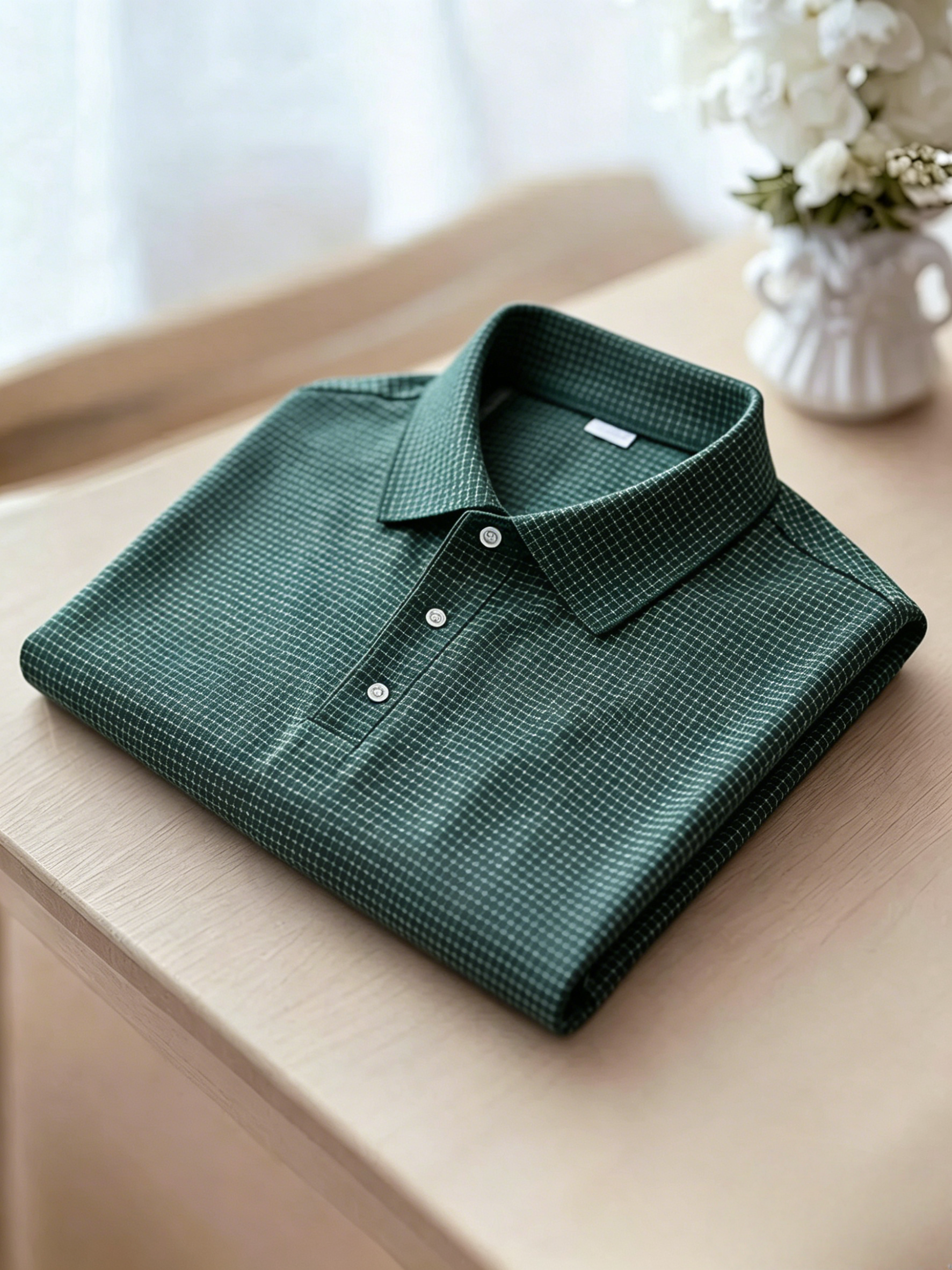Men's Business Button-Down Short Sleeve Polo Shirt