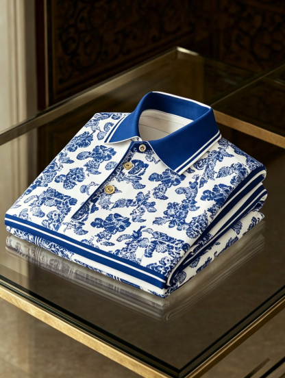 Men's Business Button-Down Short Sleeve Polo Shirt