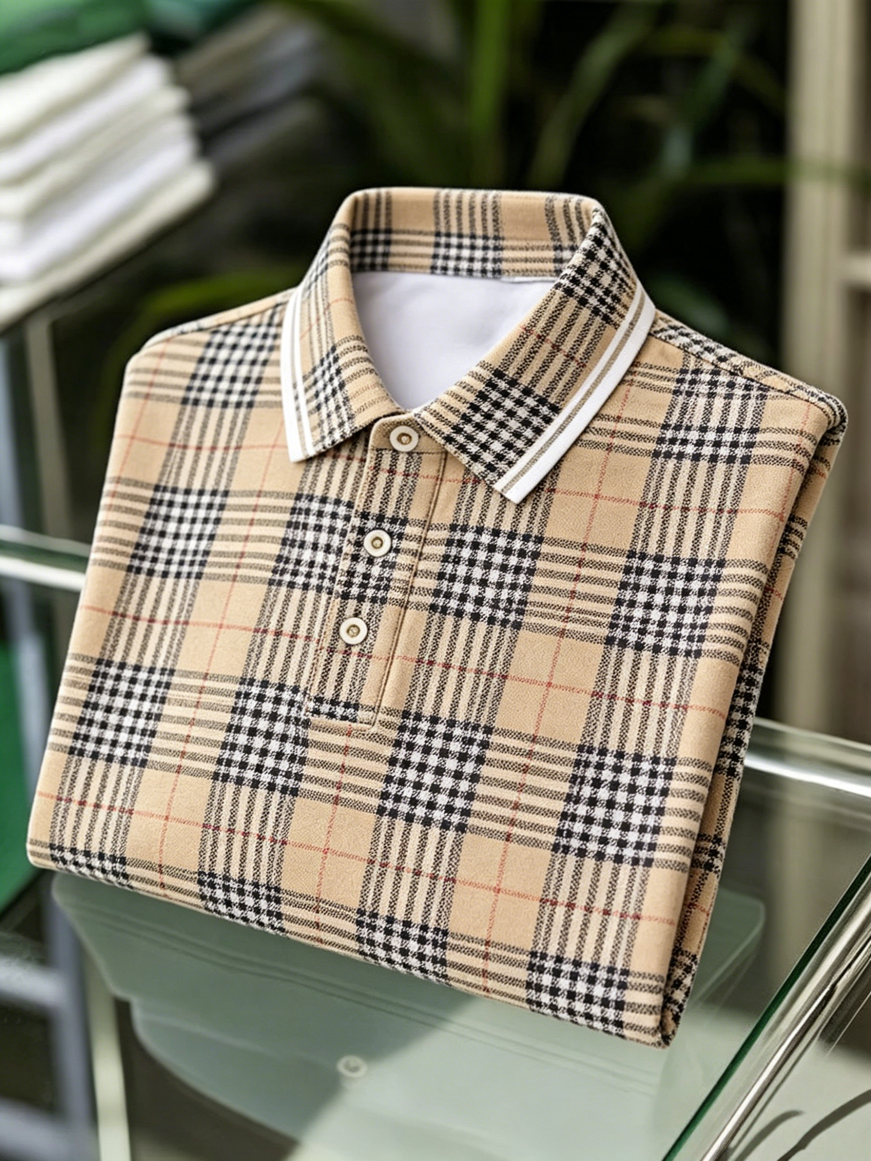 Men's Business Button-Down Short Sleeve Polo Shirt