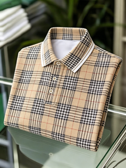 Men's Business Button-Down Short Sleeve Polo Shirt