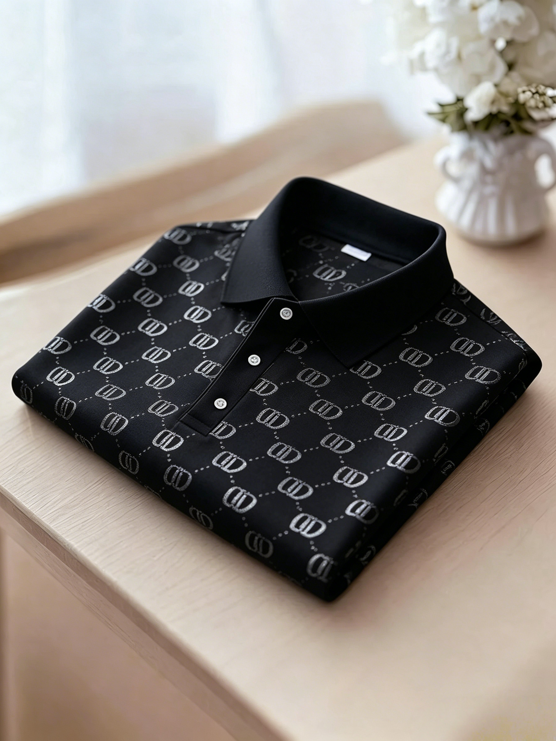 Men's Business Button-Down Short Sleeve Polo Shirt
