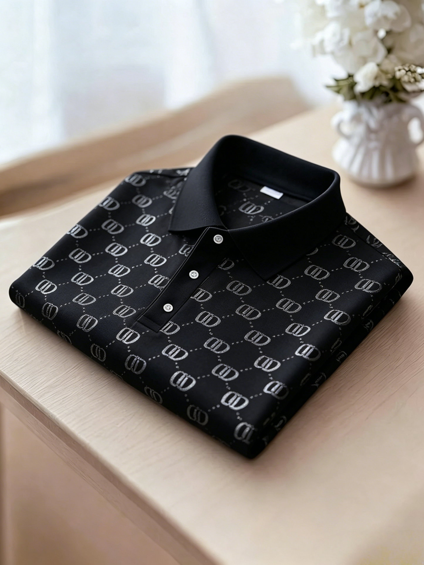 Men's Business Button-Down Short Sleeve Polo Shirt