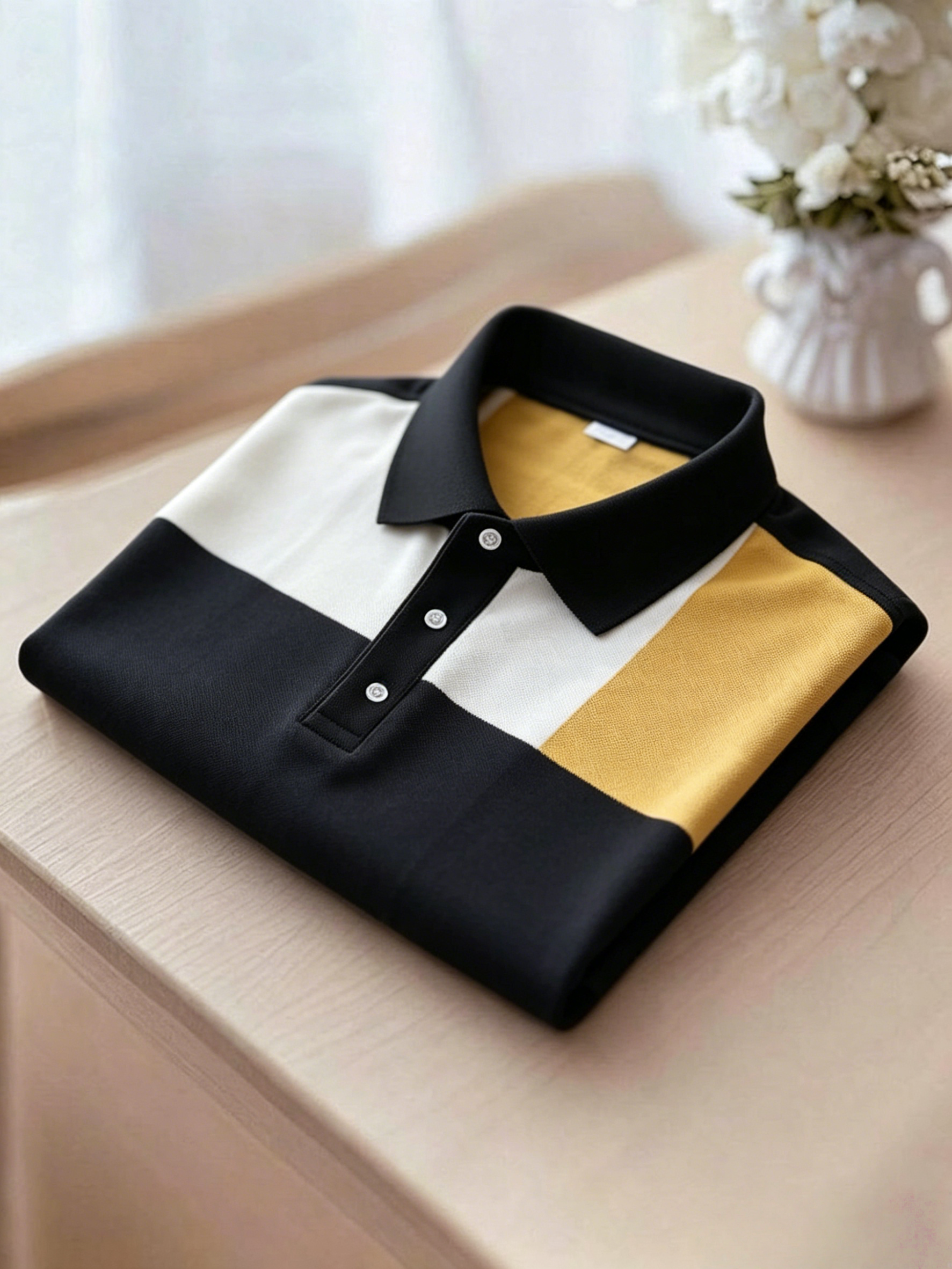 Men's Business Button-Down Short Sleeve Polo Shirt