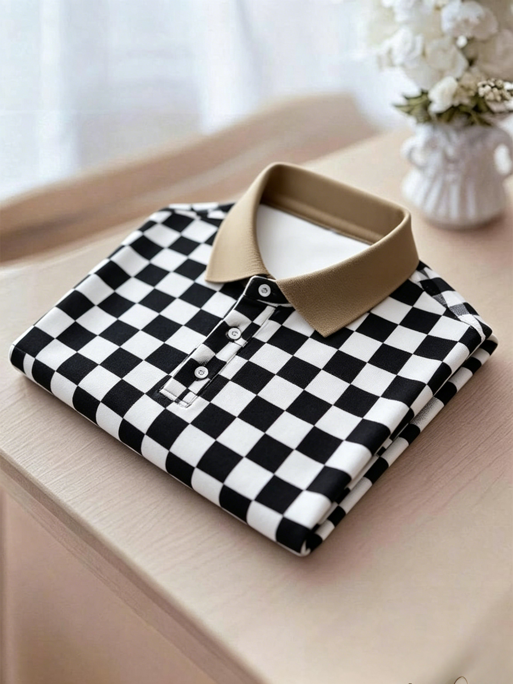 Men's Business Button-Down Short Sleeve Polo Shirt