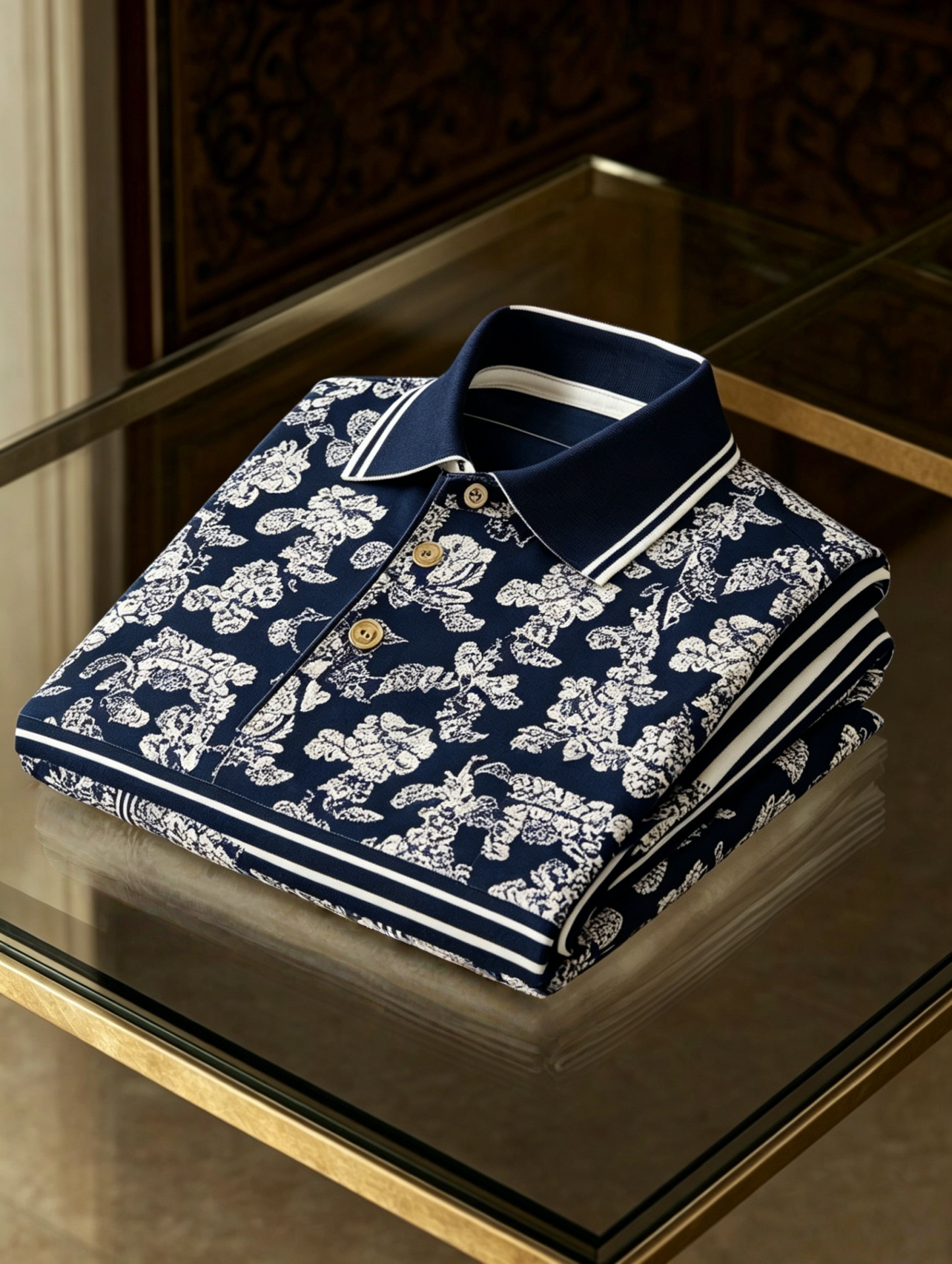 Men's Business Button-Down Short Sleeve Polo Shirt
