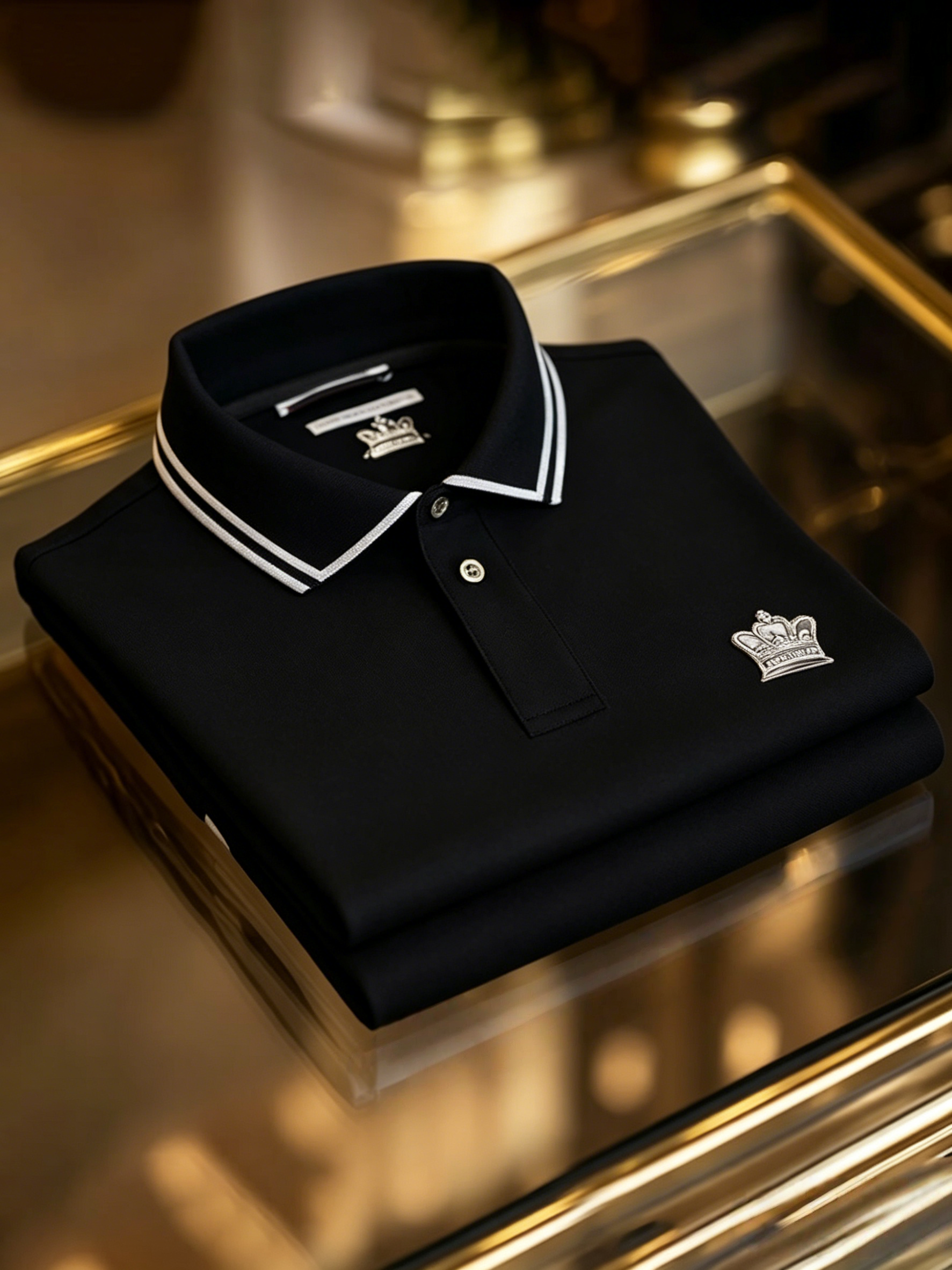 Men's Business Button-Down Short Sleeve Polo Shirt