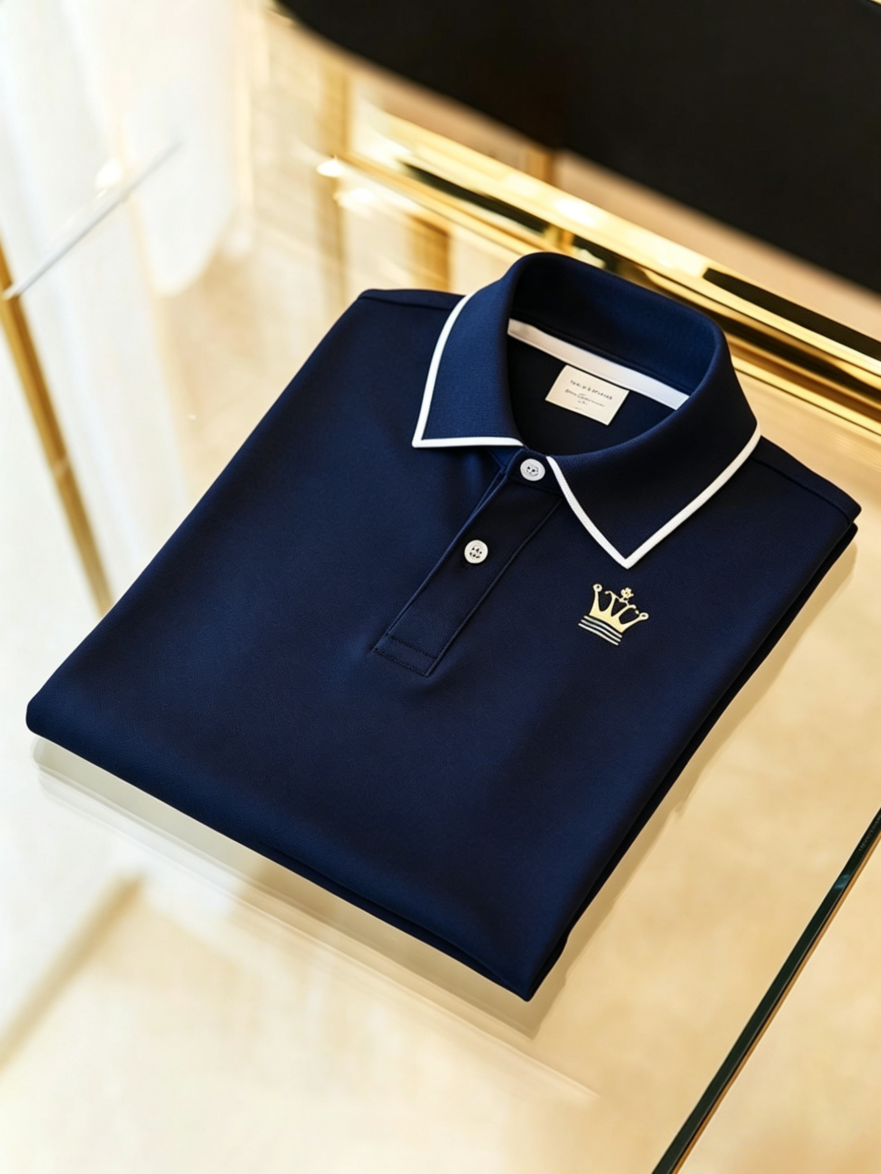 Men's Business Button-Down Short Sleeve Polo Shirt