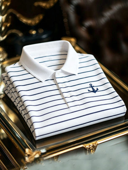 Men's Business Button-Down Short Sleeve Polo Shirt