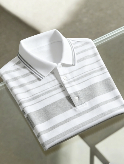 Men's Business Button-Down Short Sleeve Polo Shirt