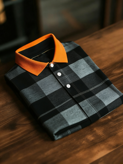 Men's Business Button-Down Short Sleeve Polo Shirt