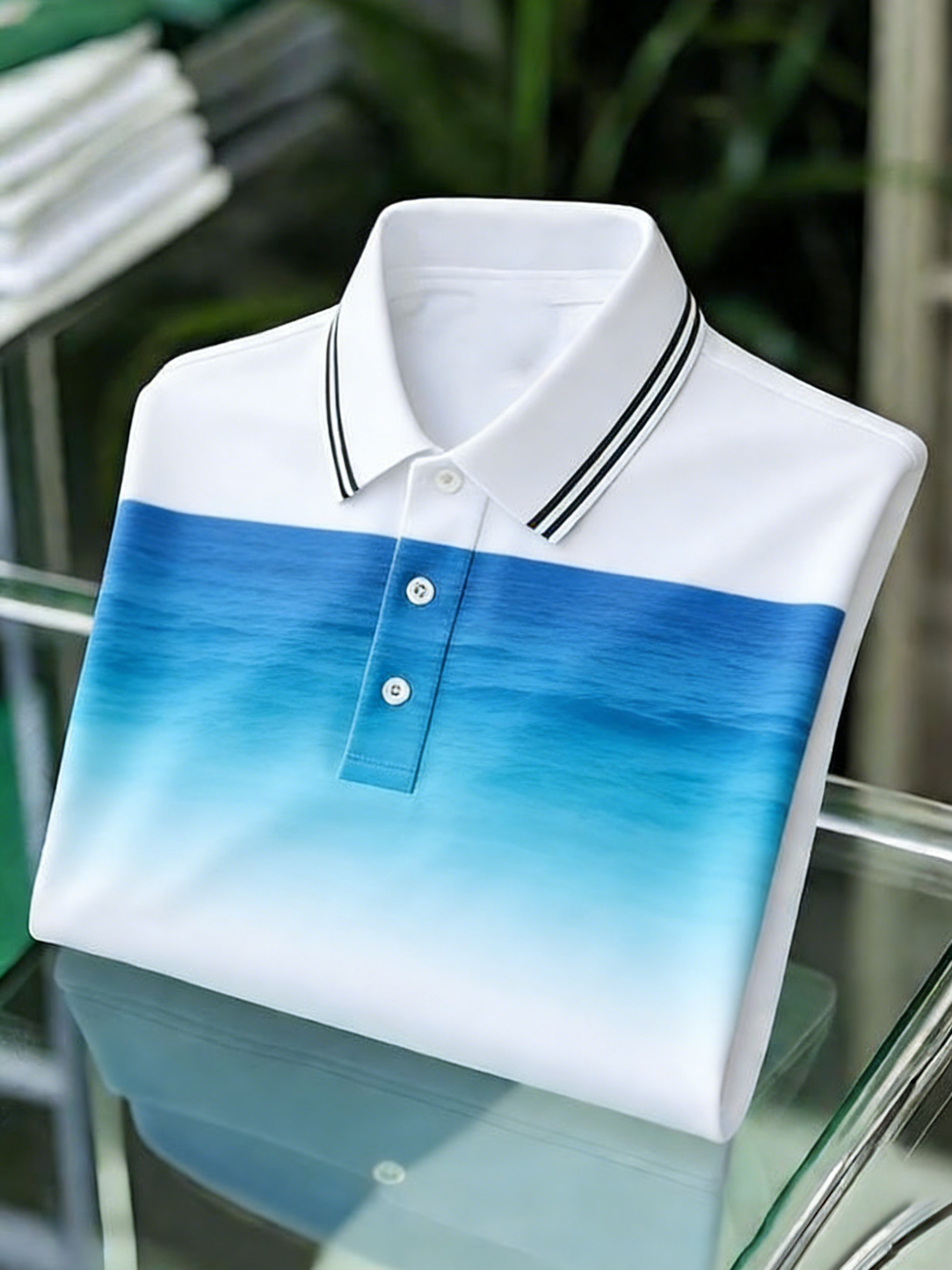 Men's Business Button-Down Short Sleeve Polo Shirt