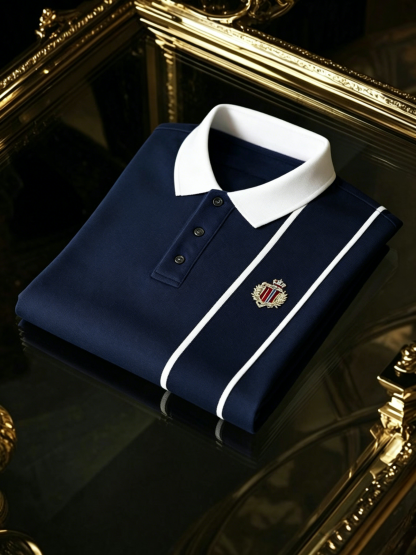 Men's Business Button-Down Short Sleeve Polo Shirt