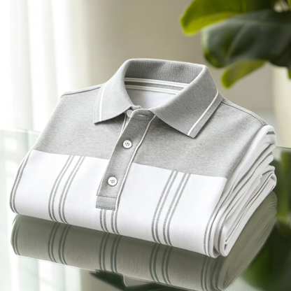 Men's Business Button-Down Short Sleeve Polo Shirt