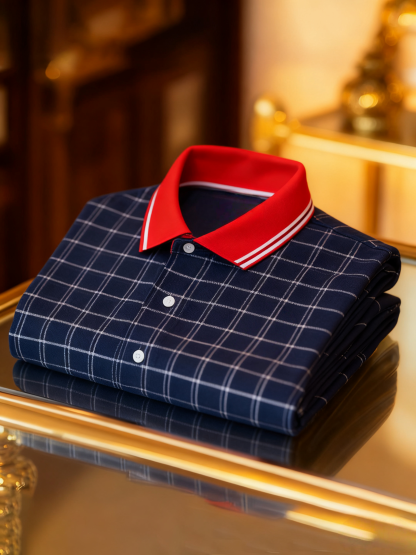 Men's Business Button-Down Short Sleeve Polo Shirt