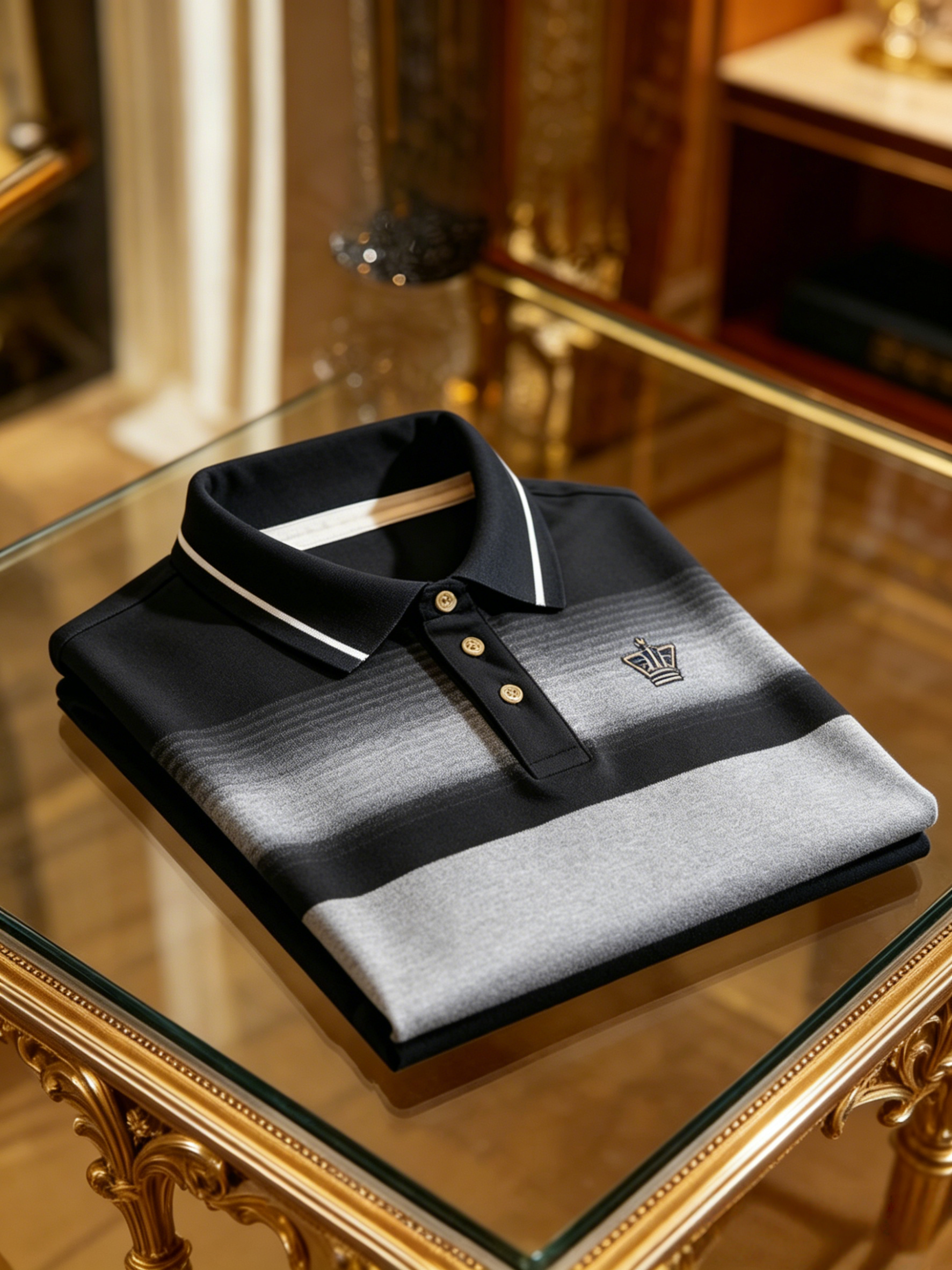 Men's Business Button-Down Short Sleeve Polo Shirt