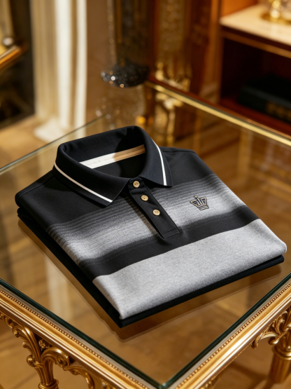 Men's Business Button-Down Short Sleeve Polo Shirt