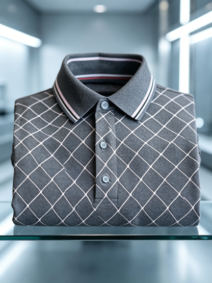 Men's Business Button-Down Short Sleeve Polo Shirt