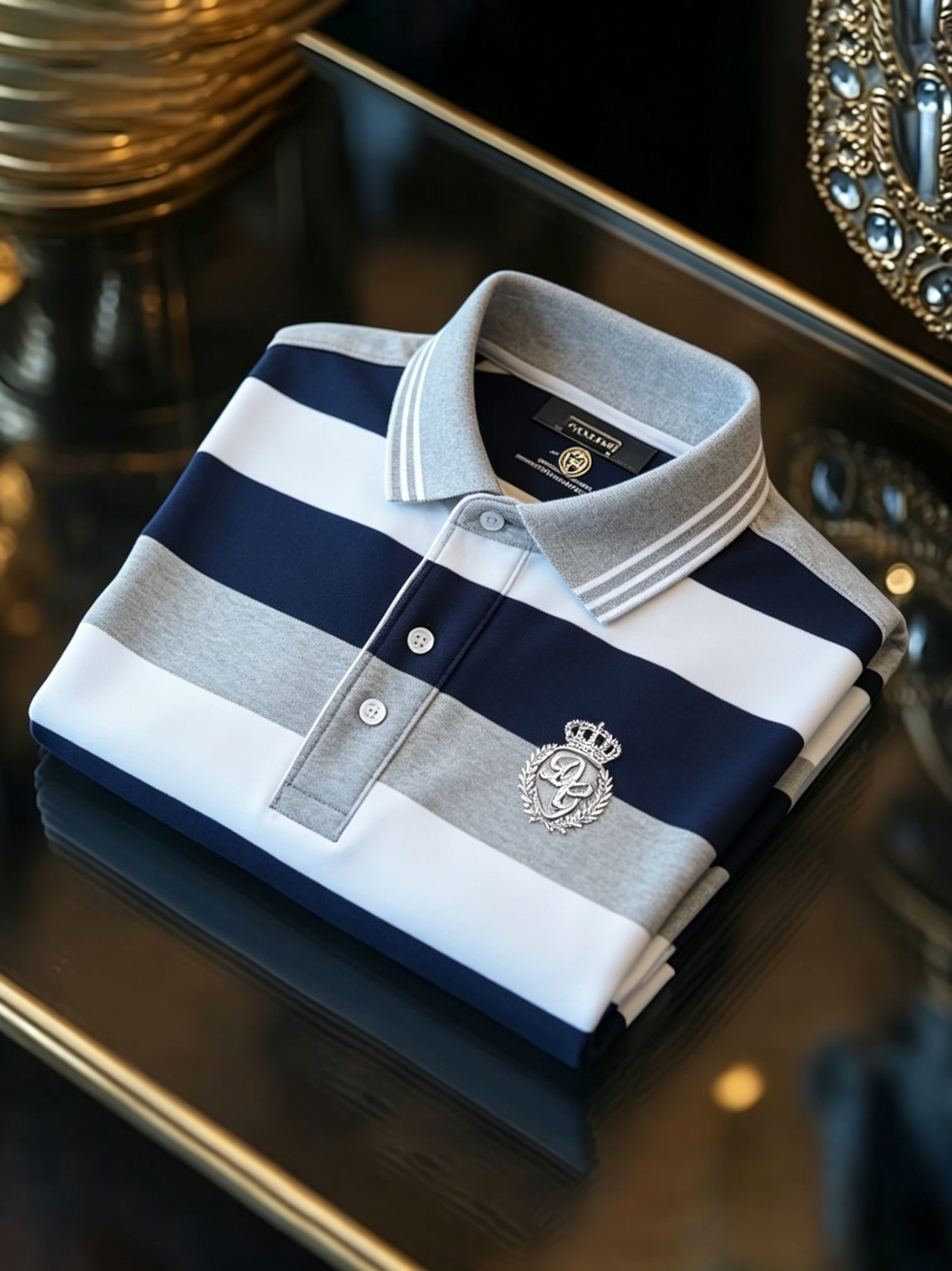 Men's Business Button-Down Short Sleeve Polo Shirt