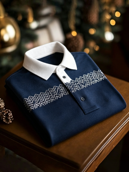 Men's Business Button-Down Short Sleeve Polo Shirt