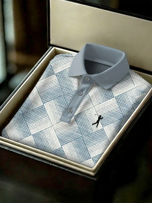 Men's Geometric Golf Sports Short Sleeve Polo Shirts