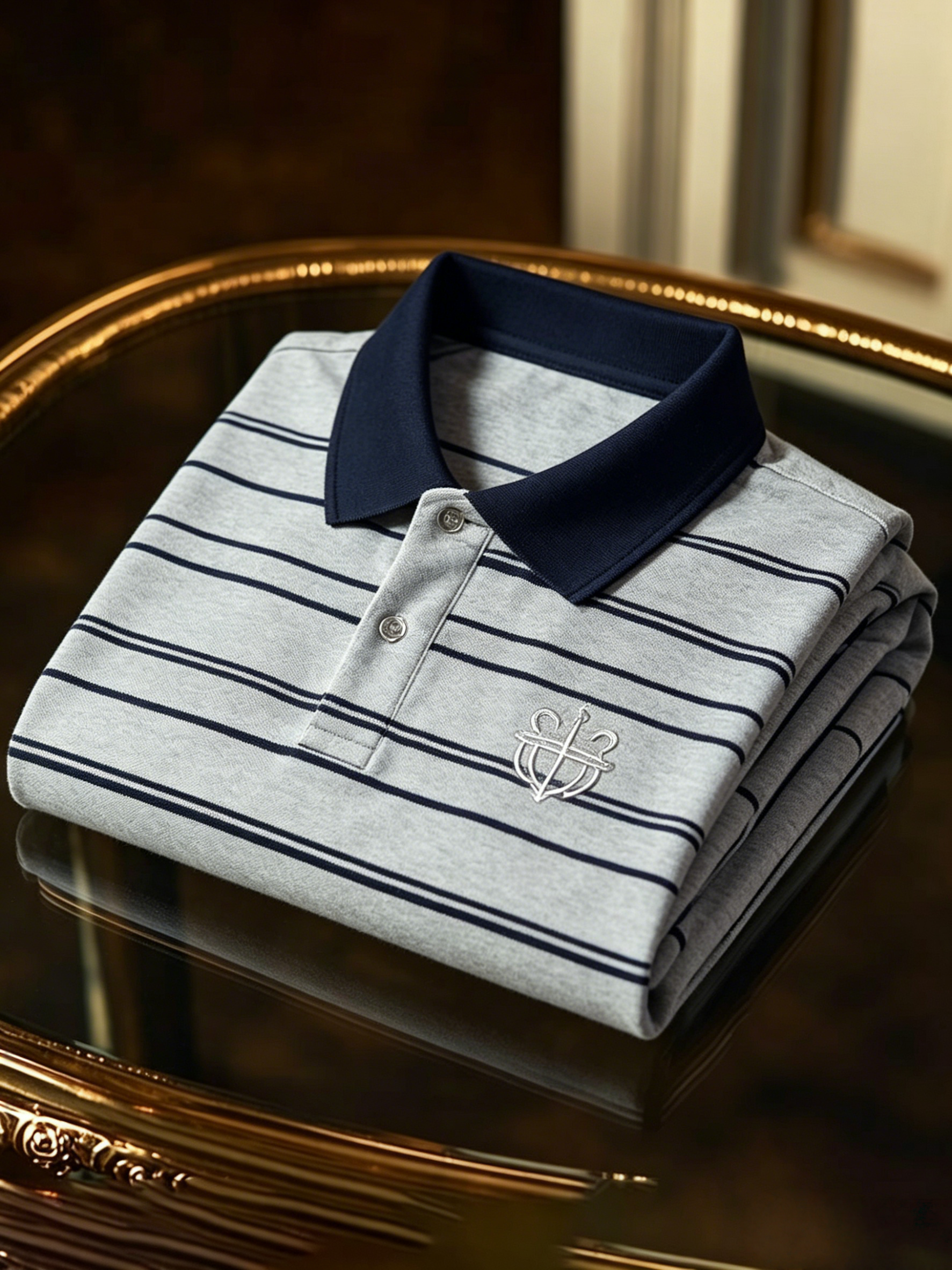 Men's Business Button-Down Short Sleeve Polo Shirt