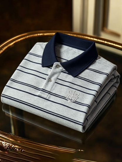 Men's Business Button-Down Short Sleeve Polo Shirt
