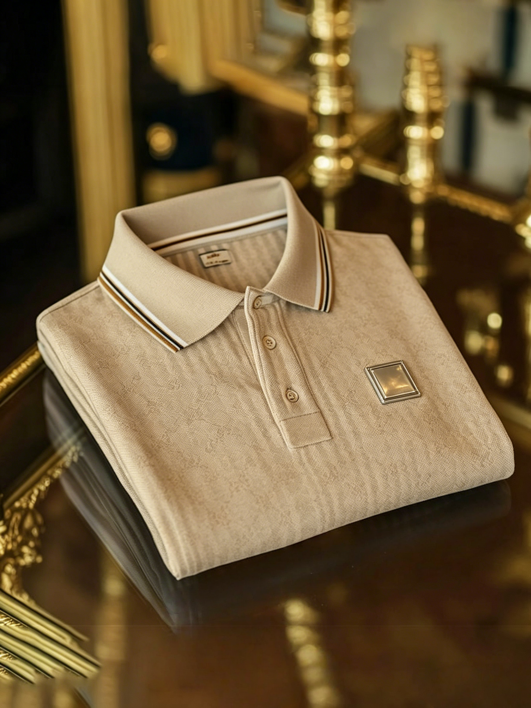 Men's Business Button-Down Short Sleeve Polo Shirt