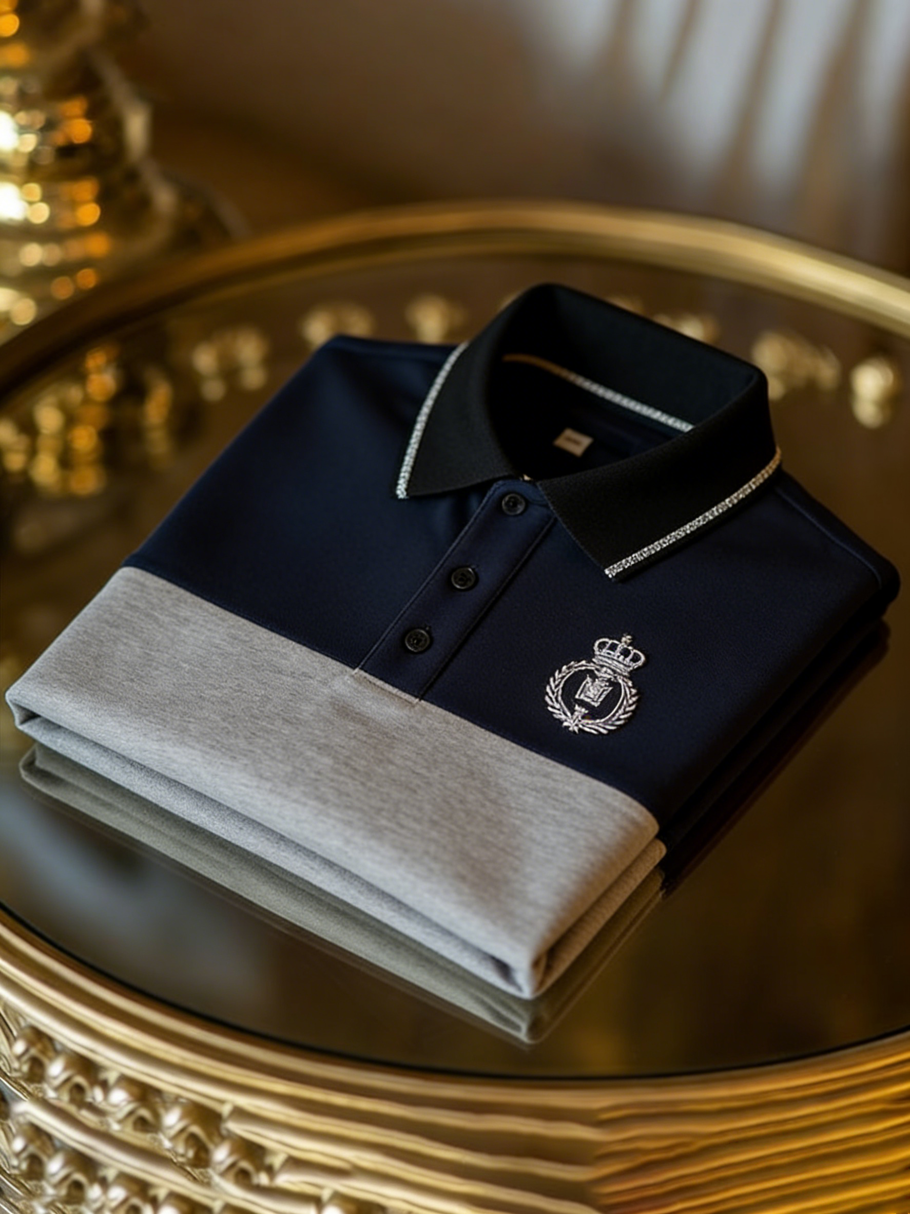 Men's Business Button-Down Short Sleeve Polo Shirt