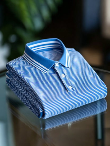 Men's Business Button-Down Short Sleeve Polo Shirt