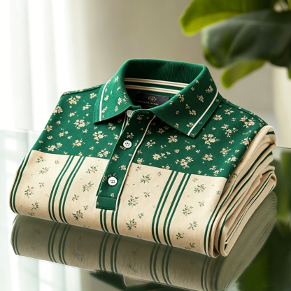 Men's Business Button-Down Short Sleeve Polo Shirt