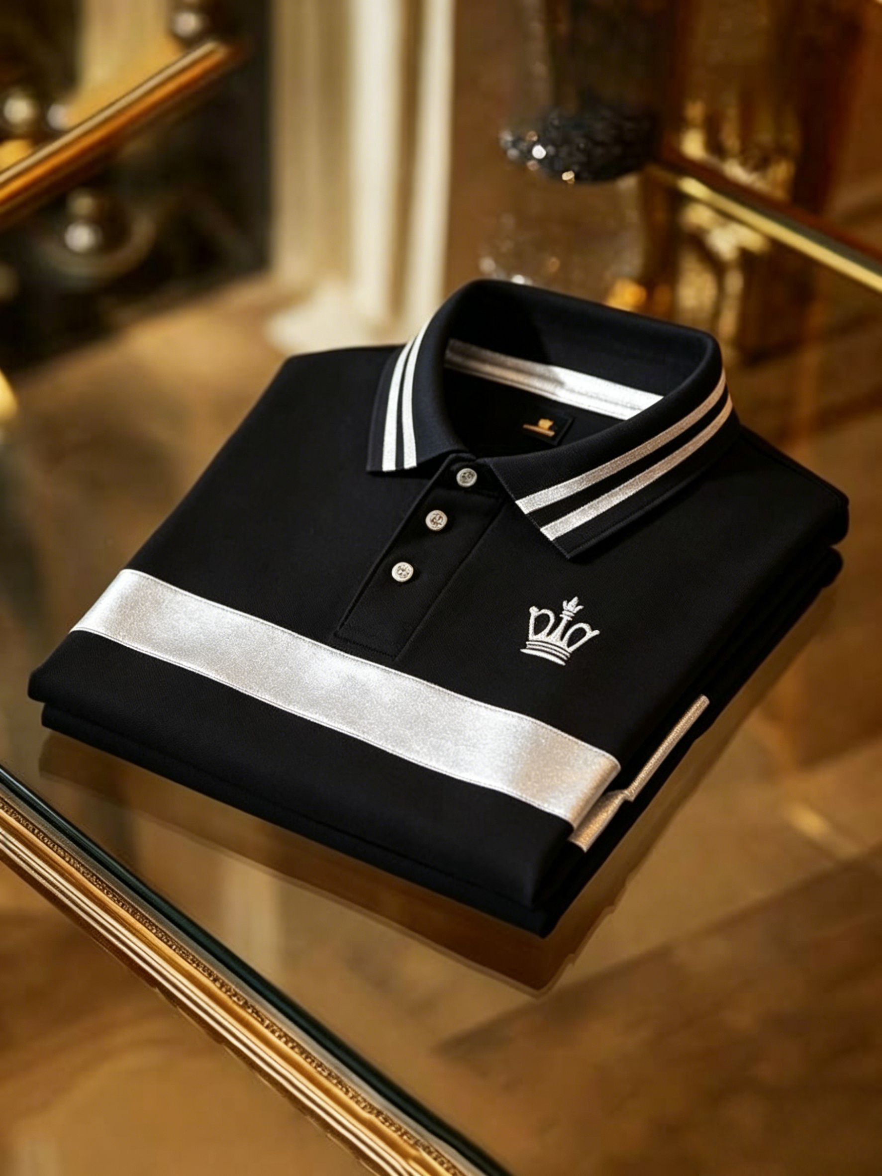 Men's Business Button-Down Short Sleeve Polo Shirt